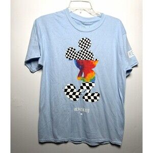 Disney Neff Mickey Mouse Women’s XL Blue Graphic Tee Crew Neck Tagless